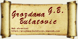 Grozdana Bulatović vizit kartica